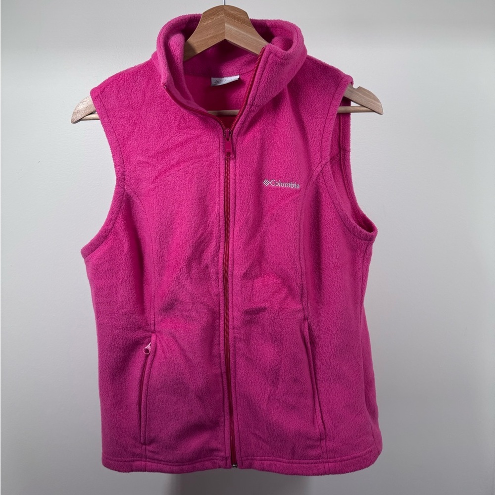 Columbia Women's Bright Pink Fleece Vest - Picture 2 of 5